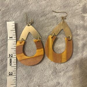 SOLD - FREE W PURCHASE Gold and Wood Earrings (Option 1 is now SOLD)